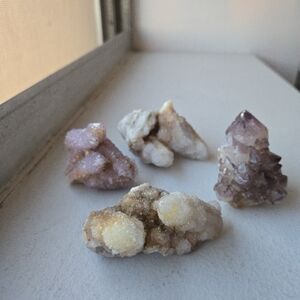 Spirit Quartz Lot | Cactus Amethyst Crystals | 1 lb. .1oz | Raw Natural 4 pieces